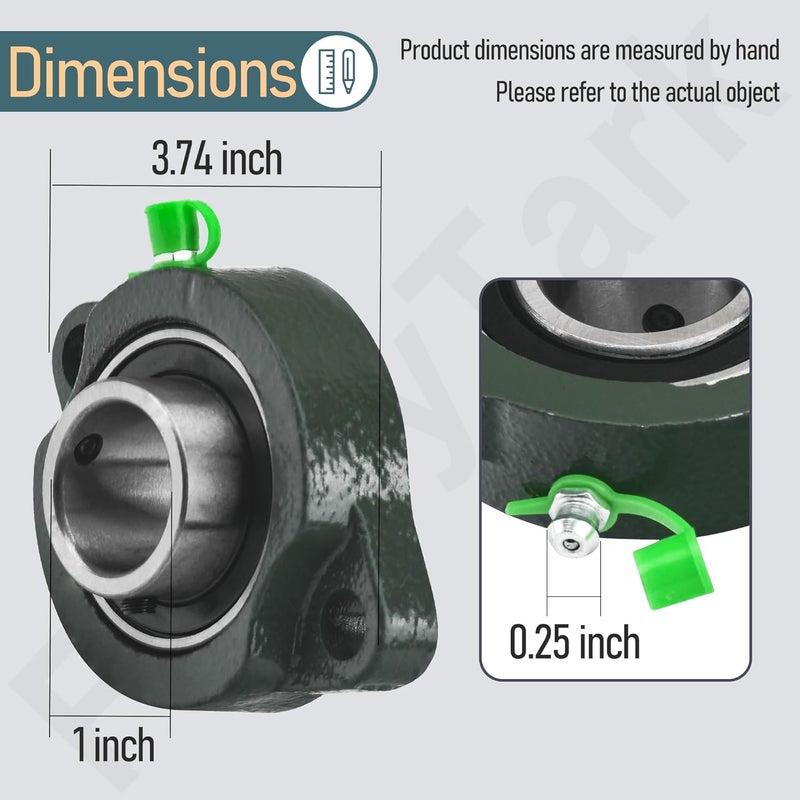 FancyTark 1411000-1in Cast Flange Bearing 2-Holed Compatible with Sal-tDogg, SH-PE and TG-S 1400050, 1400050SS, 1400100, 1400100SS, 1400200SS, 1400250SS, 1400300SS,1400400, 1400450, TGS07, LF205 Series - Image 2
